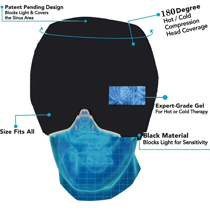 Cold Gel Migraine Relief Headache Ice Cap for Pressure Relaxation and Pain Relief