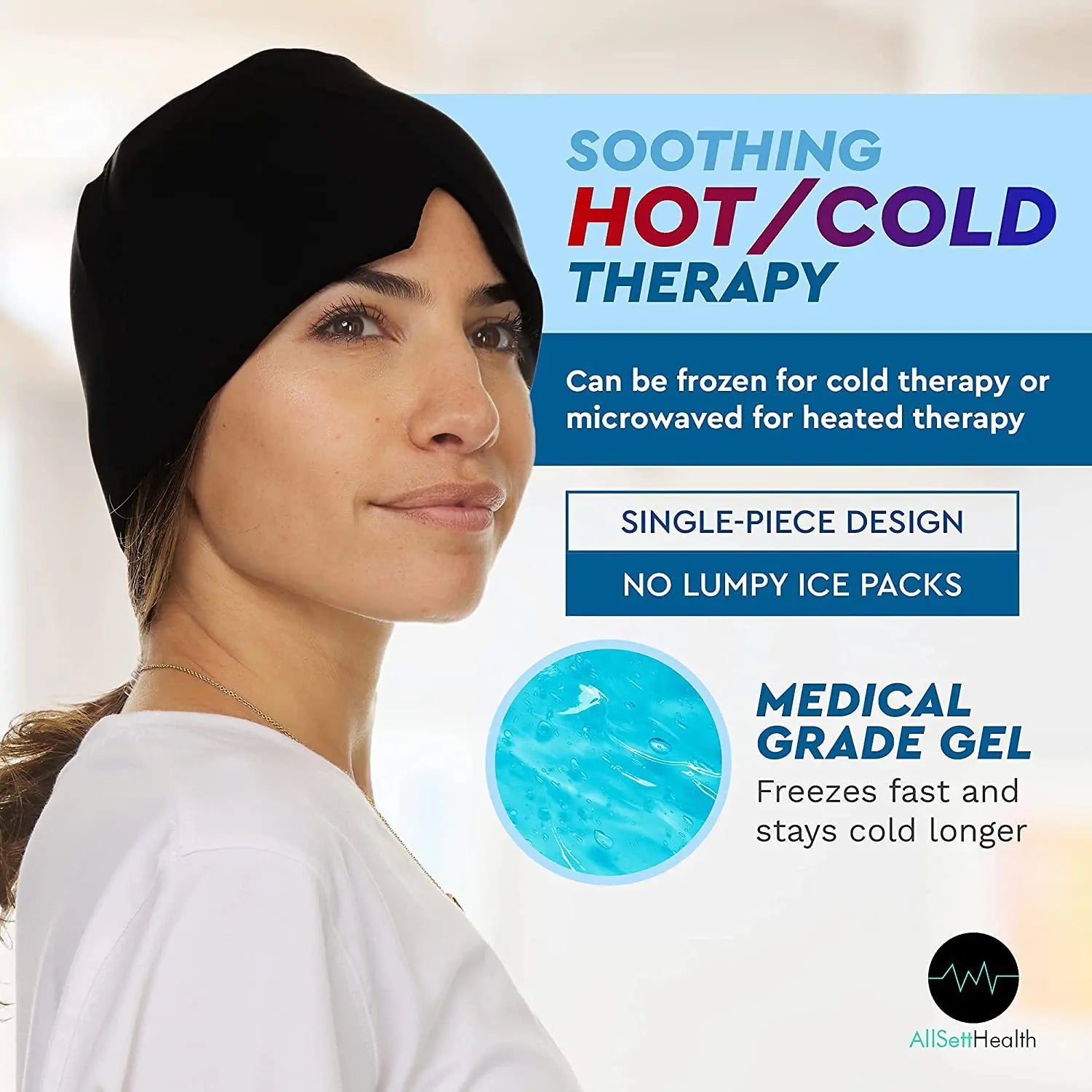 Cold Gel Migraine Relief Headache Ice Cap for Pressure Relaxation and Pain Relief